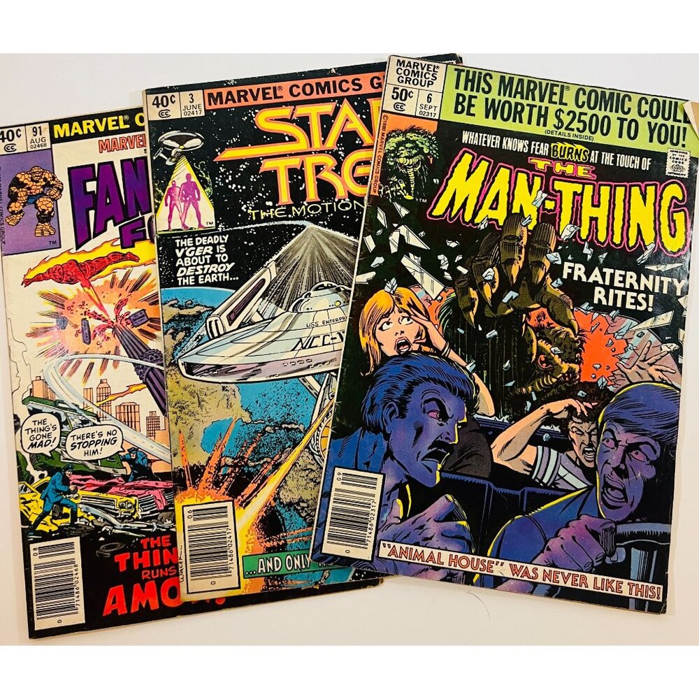 Fantastic Four #91 Man-Thing #6 Star Trek #3 Marvel‎ Comics Lot